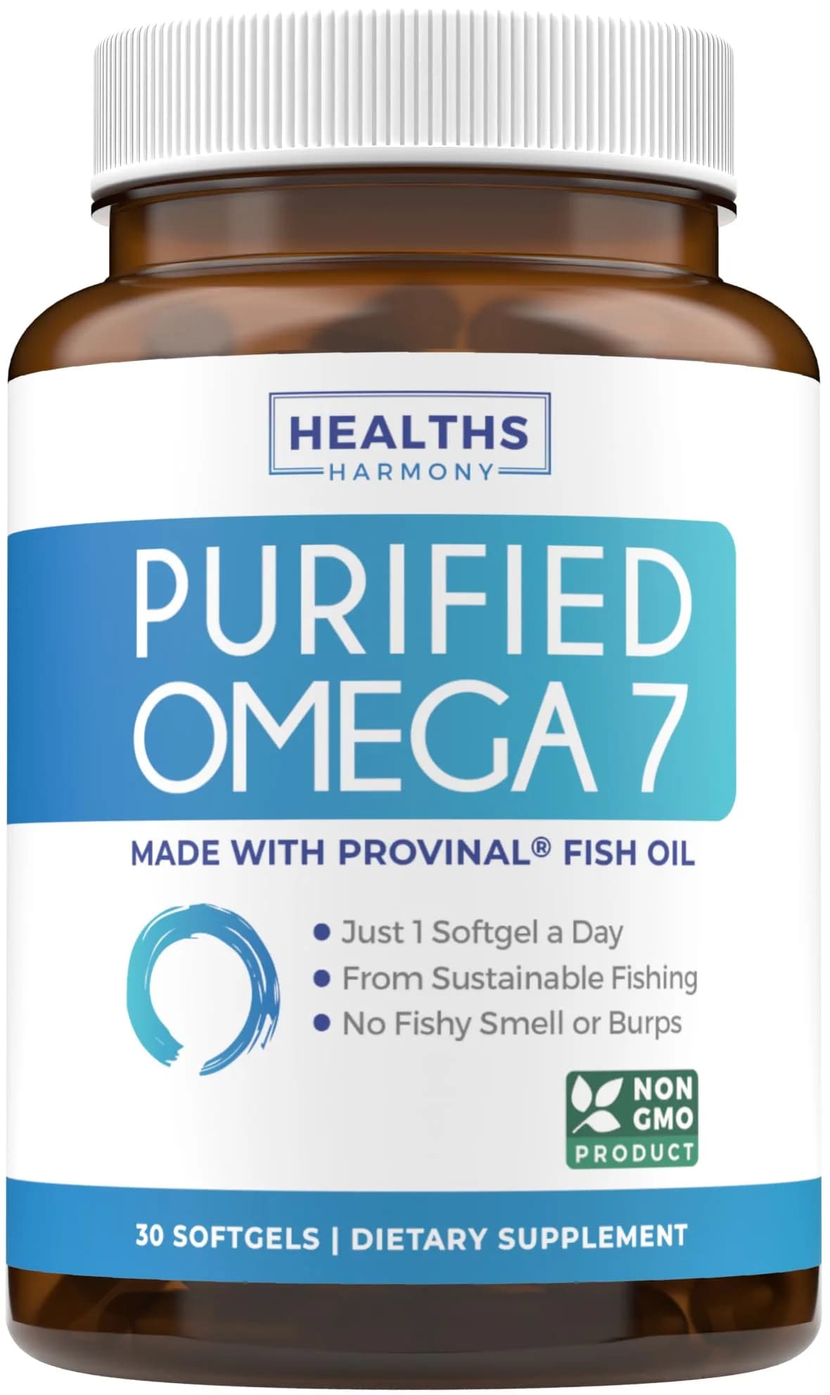 Healths Harmony Omega 7 Supplement 30 Softgels | Purity & Potency from Provinal (1 Month Supply) - main product image