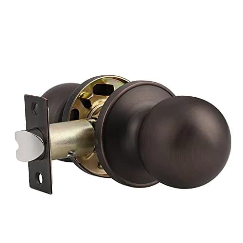 Probrico Passage Door Knobs without Key in Oil Rubbed Bronze, 1 Pack | Adjustable Latch for 2-3/8" or 2-3/4" Backset thumbnail 1
