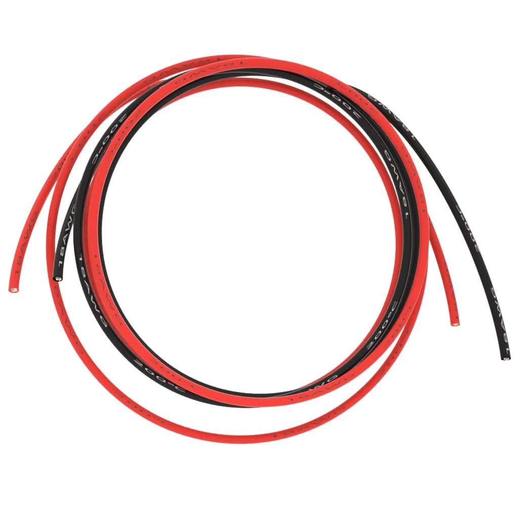 BNTECHGO 20 AWG Silicone Wire Red and Black | 10ft Each, Tinned Copper, 600V, Flexible — 18 AWG 5ft