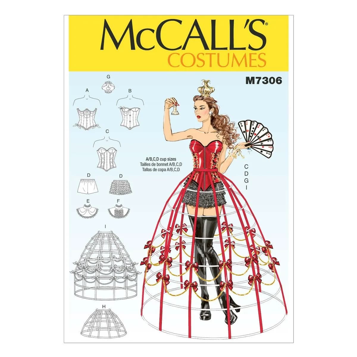 McCall's Patterns M7306 Corsets, Shorts, Collars, Hoop Skirts & Crown, A5 (6-8-10-12-14) | Sewing Pattern for Indian Consumers - main product image
