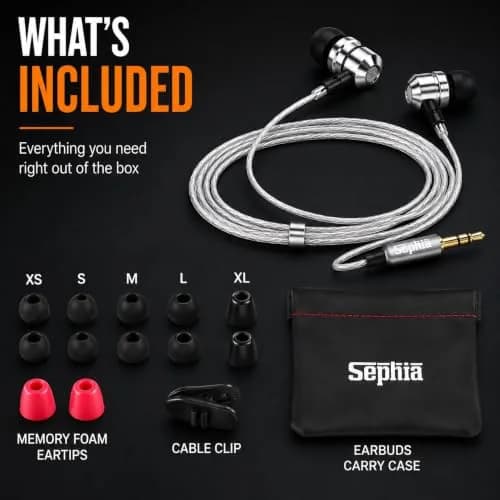 Sephia SP3060 Wired In-Ear Headphones with 10mm Neodymium Drivers, 1.2m Cord, 3.5mm Jack | Bass Driven Audio for Music & Calls thumbnail 5