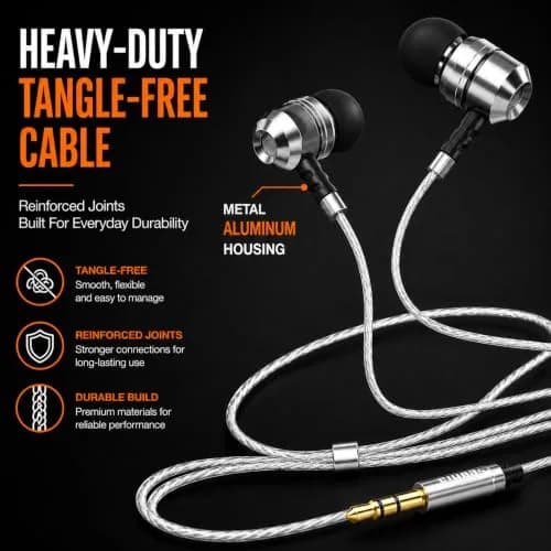 Sephia SP3060 Wired In-Ear Headphones with 10mm Neodymium Drivers, 1.2m Cord, 3.5mm Jack | Bass Driven Audio for Music & Calls thumbnail 7