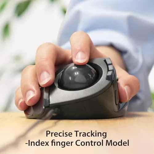 ELECOM DEFT Trackball Mouse Wired Finger Control 8-Button Function 94.7mm x 124.4mm x 47.9mm thumbnail 4