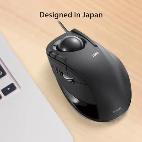 ELECOM DEFT Trackball Mouse Wired Finger Control 8-Button Function 94.7mm x 124.4mm x 47.9mm thumbnail 6