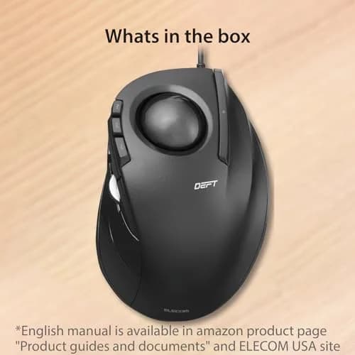 ELECOM DEFT Trackball Mouse Wired Finger Control 8-Button Function 94.7mm x 124.4mm x 47.9mm thumbnail 8