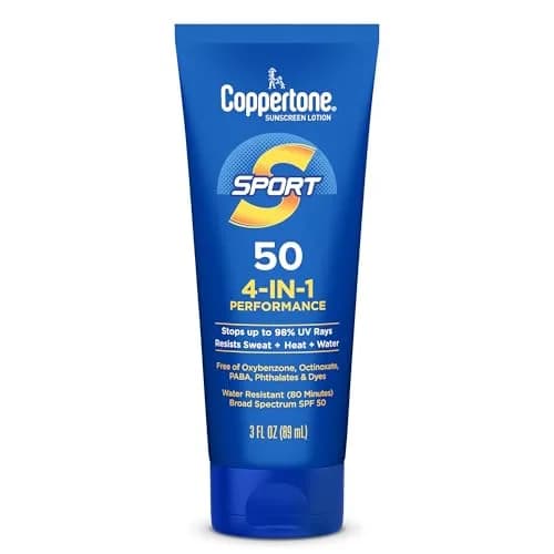 Coppertone Sport Sunscreen Lotion SPF 50 | Water-Resistant, Broad Spectrum, 3 Fl Oz thumbnail 1