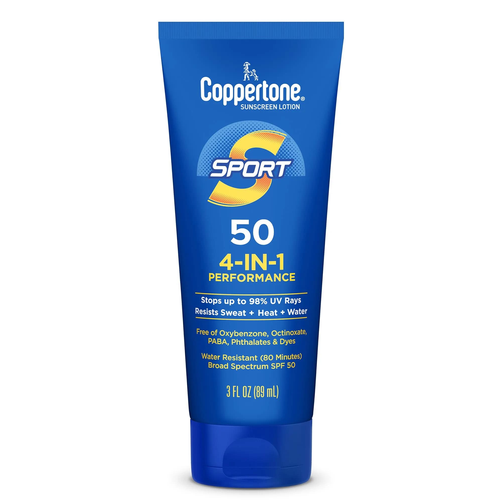 Coppertone Sport Sunscreen Lotion SPF 50 | Water-Resistant, Broad Spectrum, 3 Fl Oz - main product image