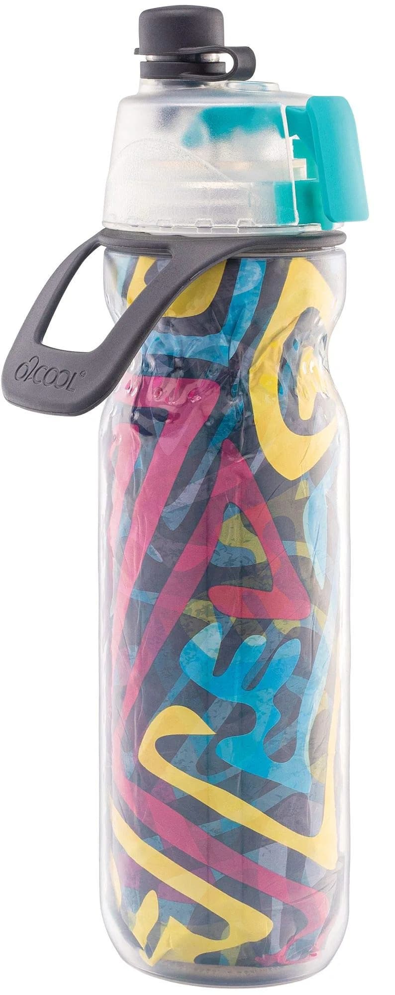 O2COOL Mist N Sip 20 oz (591 ml) Misting Sports Water Bottle Tropical | Insulated Double-Wall Design — Artist