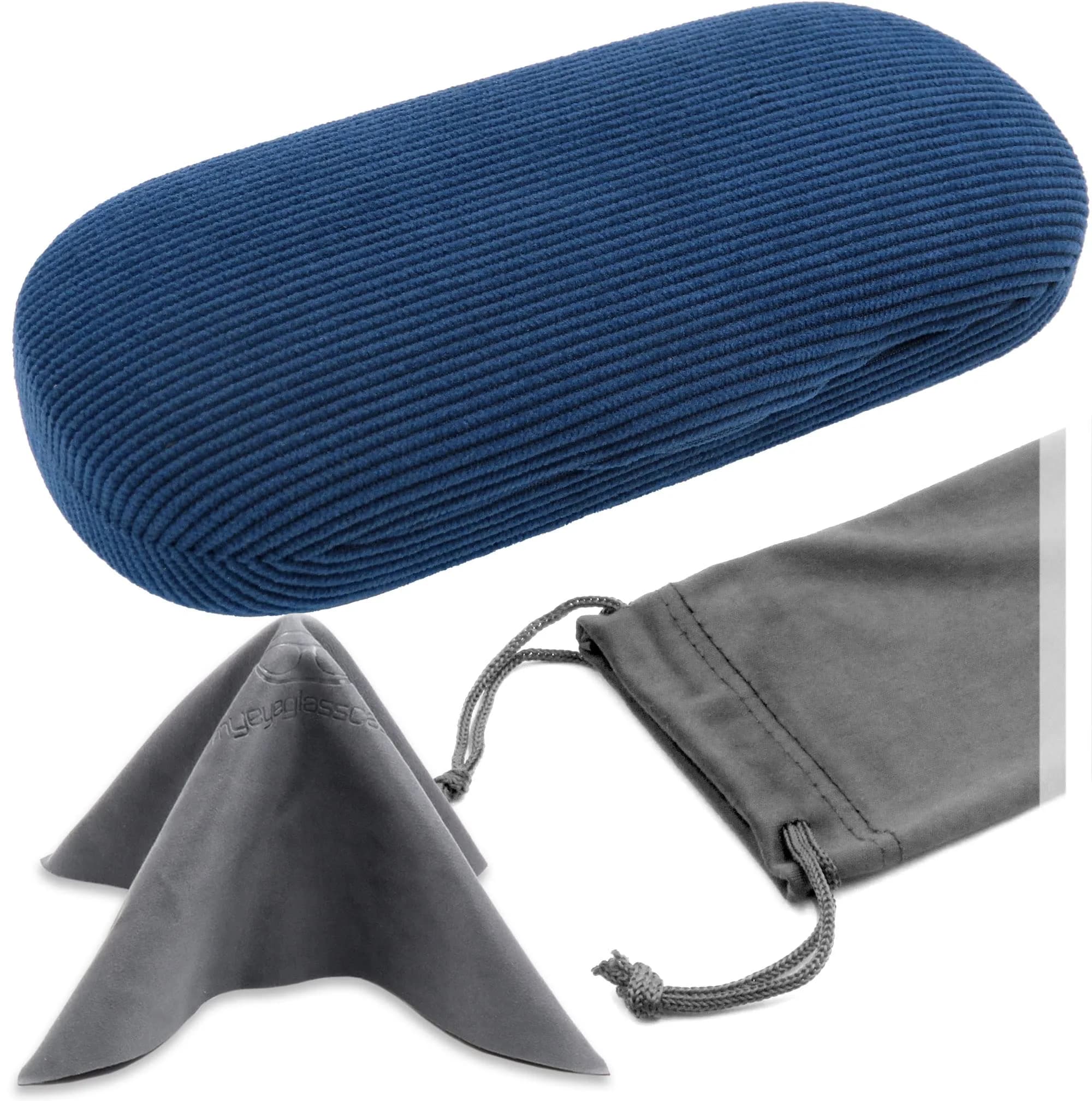 MyEyeglassCase Small to Medium Frame Hard Eyeglass Case | Microfiber Cloth & Pouch