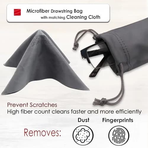 MyEyeglassCase Small to Medium Frame Hard Eyeglass Case | Microfiber Cloth & Pouch thumbnail 6