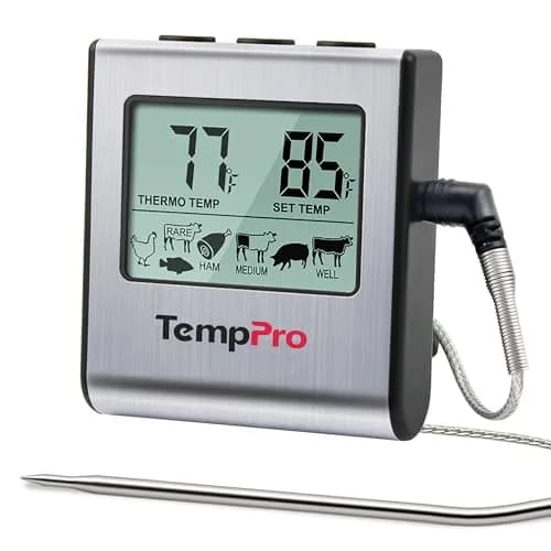 TempPro TP16 Large LCD Digital Meat Thermometer with Stainless Steel Probe | Cooks Meats Perfectly Every Time thumbnail 1