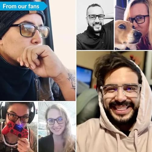 J+S Blue Light Blocking Glasses Rectangular Black Frame | 45mm Lens Width (1.77 in) thumbnail 5