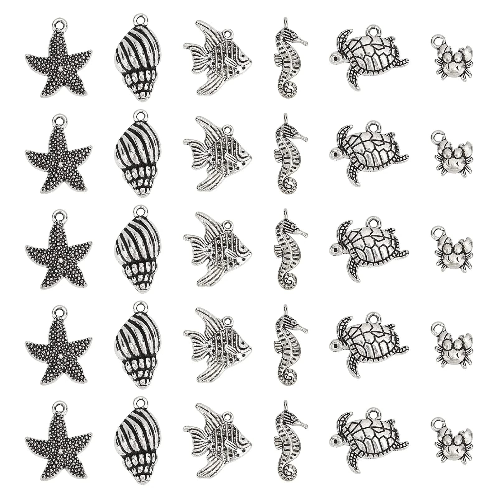 PH PandaHall Ocean Animal Charms 30pcs | Summer Sea Creatures Pendant for Jewelry - main product image