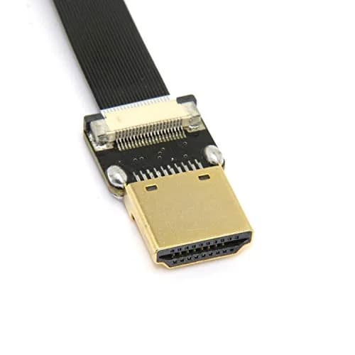cablecc 90 Degree Down Angled Mini HDMI to HDMI FPC Flat Cable 50cm (1.6ft) | Soft & Flexible for Aerial Photography Drones thumbnail 5