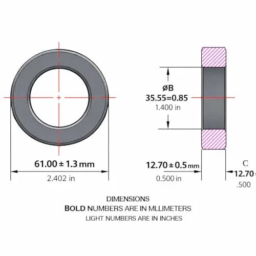 Fair-Rite Toroid Core FT240-43 Ferrite | Wideband, RFI Suppression, 2.40 inch OD thumbnail 3