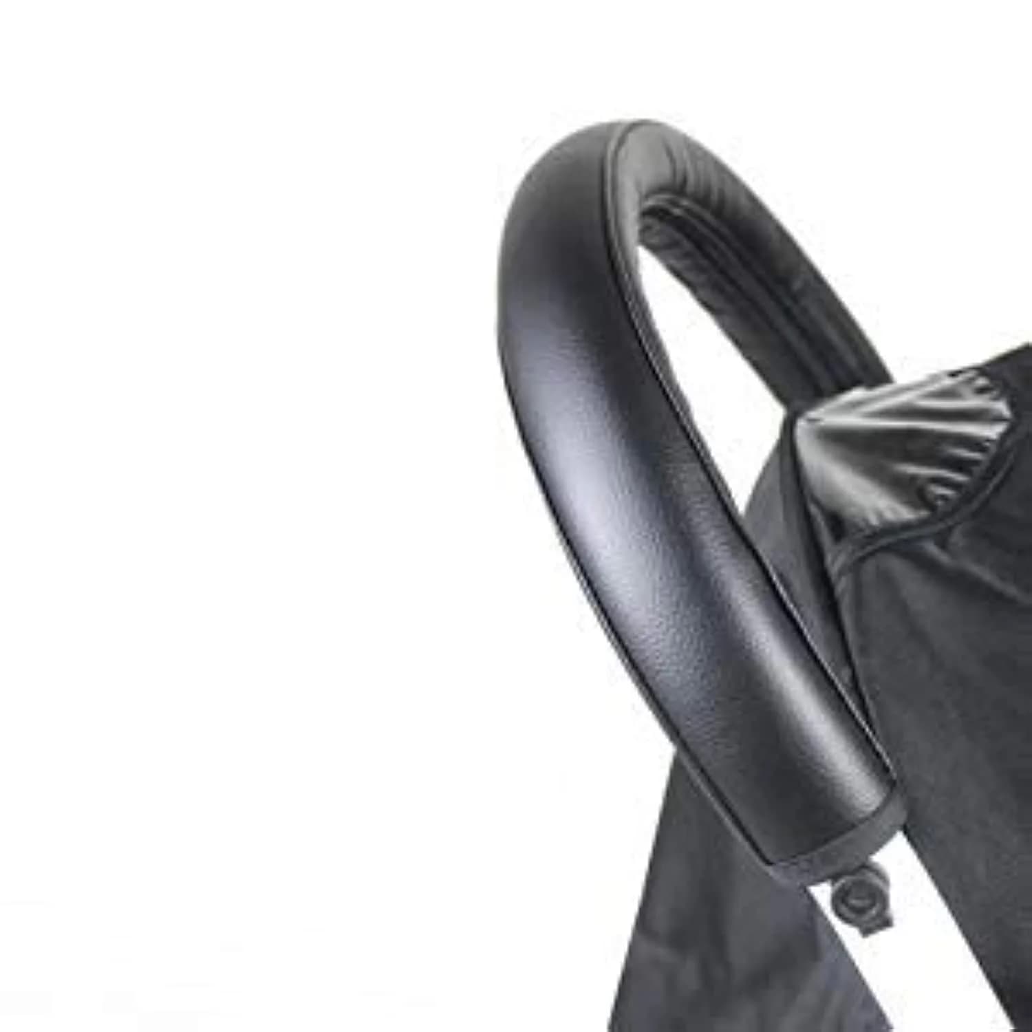 ROMIRUS PU Leather Handle Sleeve Cover for Babyzen YOYO2/YOYO+ Strollers, Black | Protects Original Handle - main product image