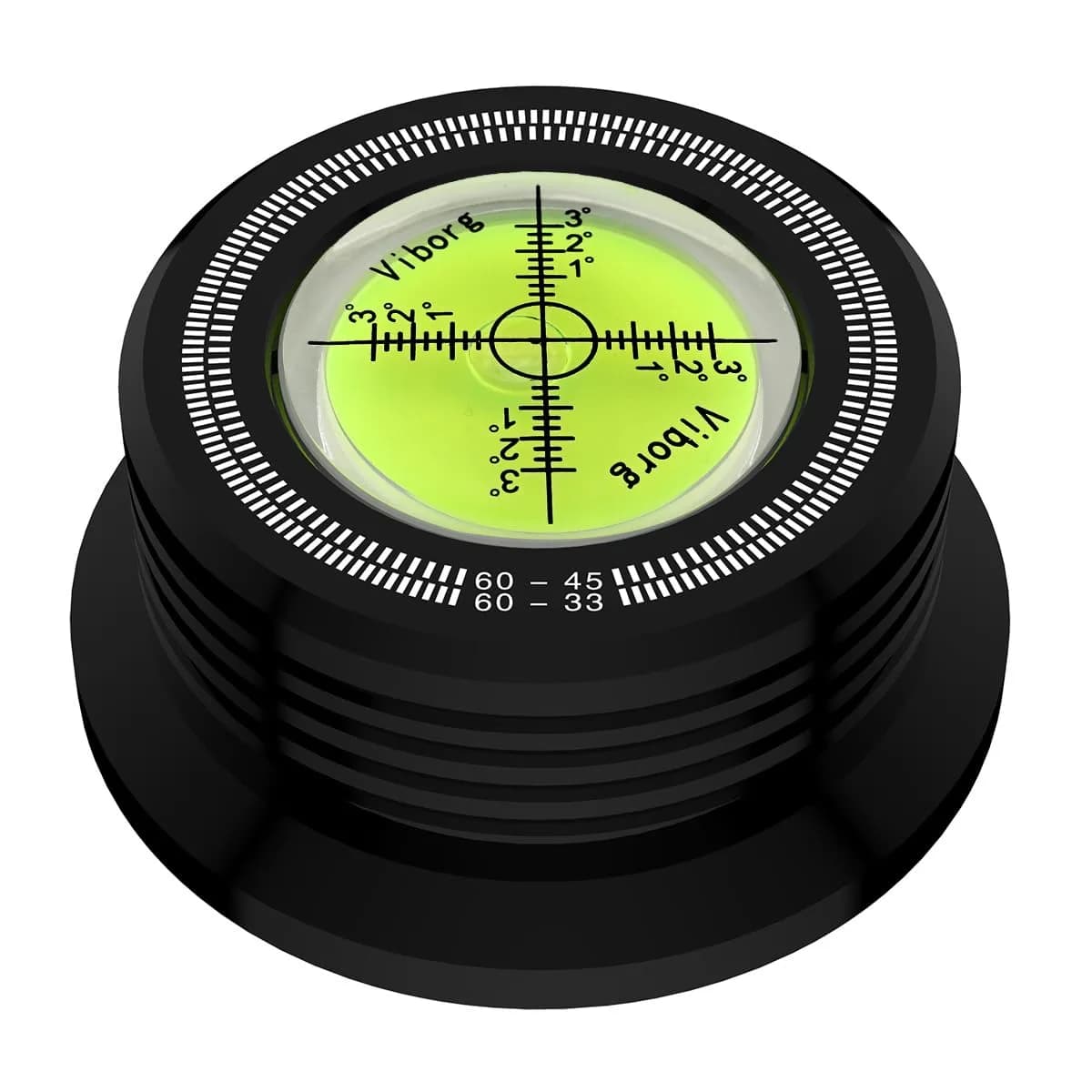 Viborg LP628B Record Weight Stabilizer with Bubble Level & Strobe Scale, 280g (9.9 oz) | Improves Vinyl Playback Clarity — Black