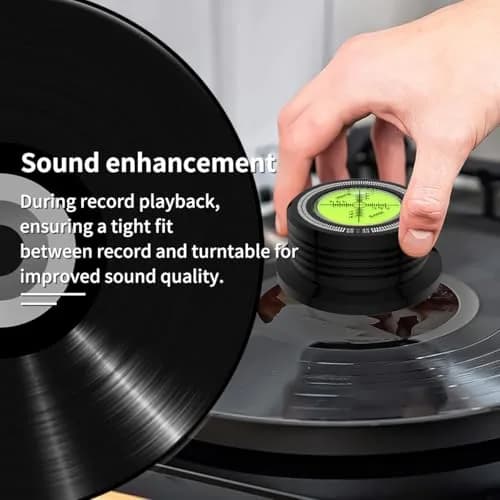Viborg LP628B Record Weight Stabilizer with Bubble Level & Strobe Scale, 280g (9.9 oz) | Improves Vinyl Playback Clarity thumbnail 4