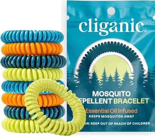 Cliganic Natural Mosquito Repellent Bracelets for Kids & Adults, 10 Pack | DEET-Free Essential Oil Bands thumbnail 1