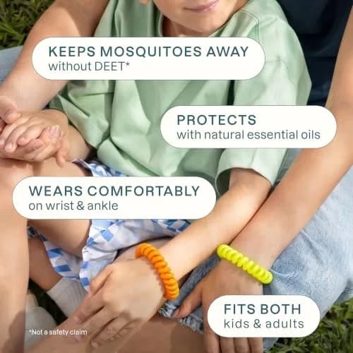 Cliganic Natural Mosquito Repellent Bracelets for Kids & Adults, 10 Pack | DEET-Free Essential Oil Bands thumbnail 5