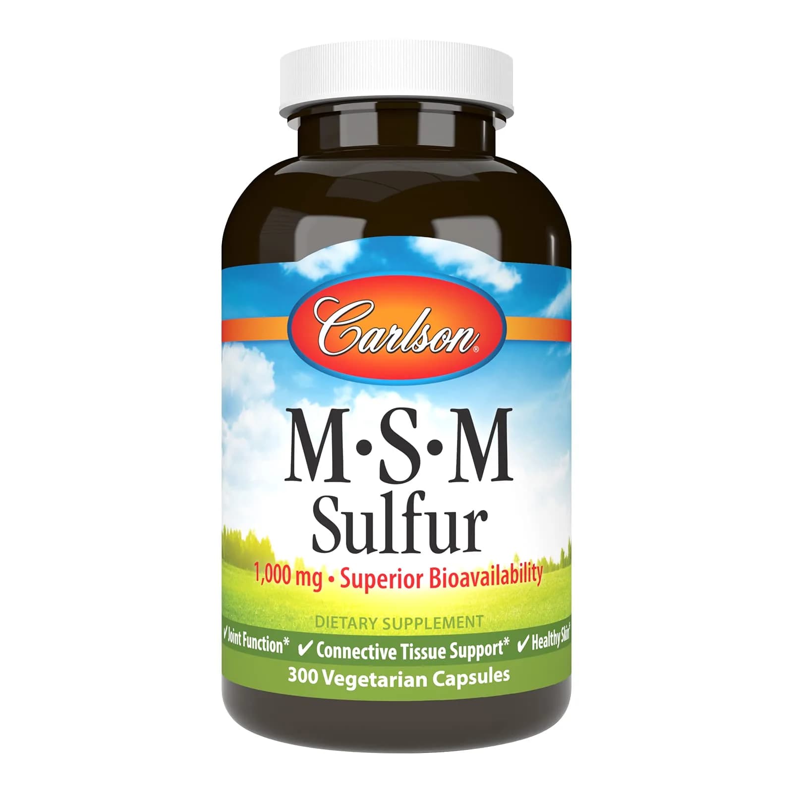 Carlson M-S-M Sulfur 1000 mg | Vegetarian Capsules for Joint & Skin Health - main product image