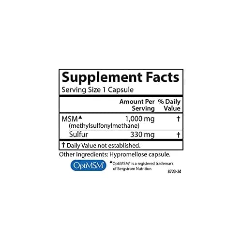Carlson M-S-M Sulfur 1000 mg | Vegetarian Capsules for Joint & Skin Health thumbnail 4