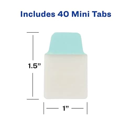 Avery Mini Ultra Tabs, 1" x 1.5" Repositionable, 40 Pastel Tabs | Durable, Repositionable Office & School Labels thumbnail 6