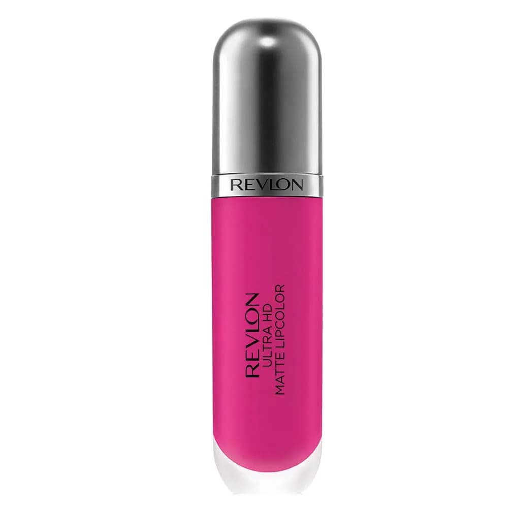 REVLON Ultra HD Matte Lipcolor Liquid Lipstick in Addiction (610), 6ml (0.2 Fl Oz) | Velvety Lightweight Matte Color — Pink