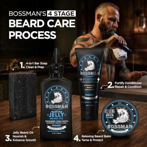 Bossman Jelly Beard Oil Magic Scent 118ml (4 Fl Oz) | Thicker Formula for Fuller, Healthier Beard thumbnail 8