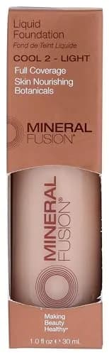 Mineral Fusion Full Coverage Foundation Liquid Foundation - Cool 2 Light Complexion with Cool Undertones, Lightweight Matte Finish, Up to 12 Hr Hydration, Hypoallergenic & Vegan, 1 fl. Oz thumbnail 1