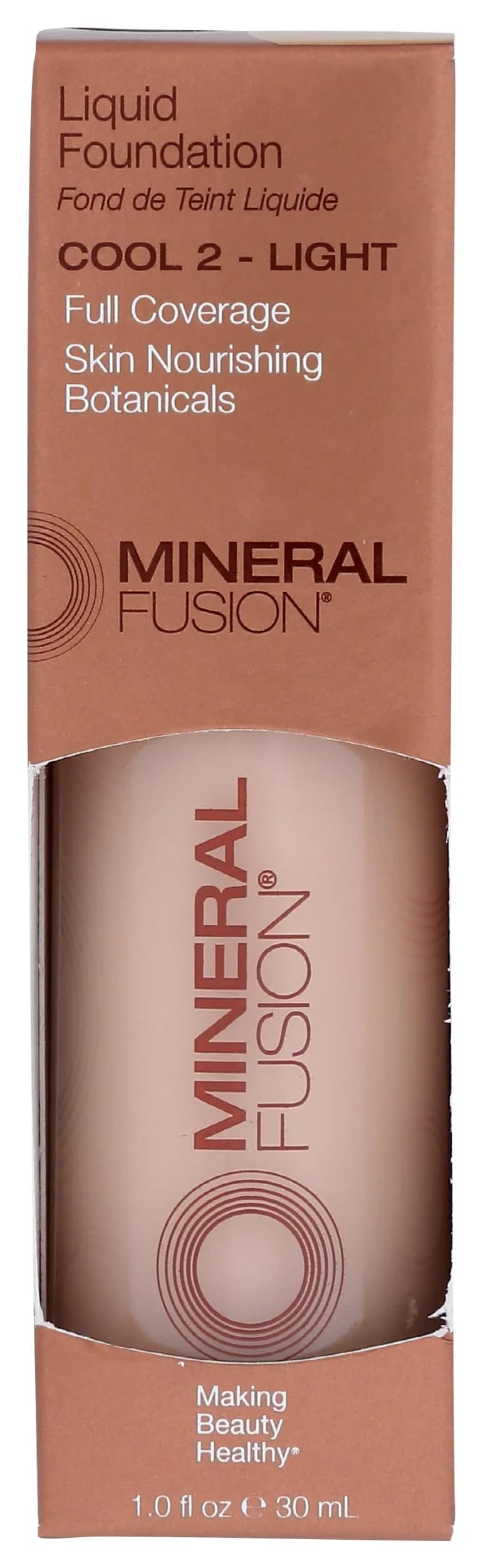 Mineral Fusion Full Coverage Foundation Liquid Foundation - Cool 2 Light Complexion with Cool Undertones, Lightweight Matte Finish, Up to 12 Hr Hydration, Hypoallergenic & Vegan, 1 fl. Oz - main product image
