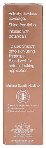 Mineral Fusion Full Coverage Foundation, Liquid Foundation - Warm 1 | Lightweight Matte Finish, 12 Hr Hydration, Vegan thumbnail 2