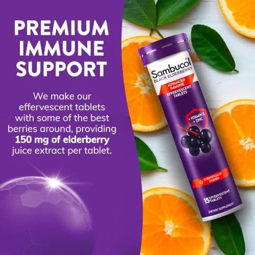 Sambucol Black Elderberry Effervescent Tablets 15 Count | Immune Support with Vitamin C & Zinc thumbnail 6