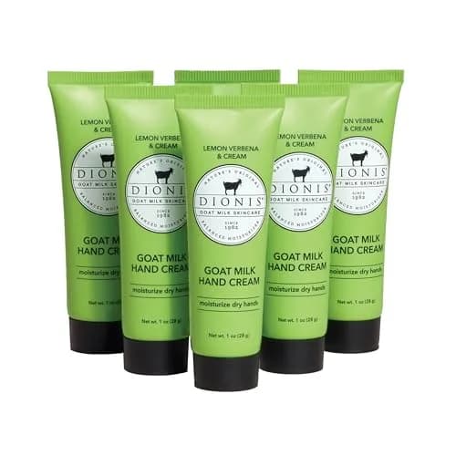 Dionis Goat Milk Hand Cream Lemon Verbena & Cream 1 oz (29.57 ml) Tubes (6-Pack) | Hydrates Dry, Sensitive Skin thumbnail 1