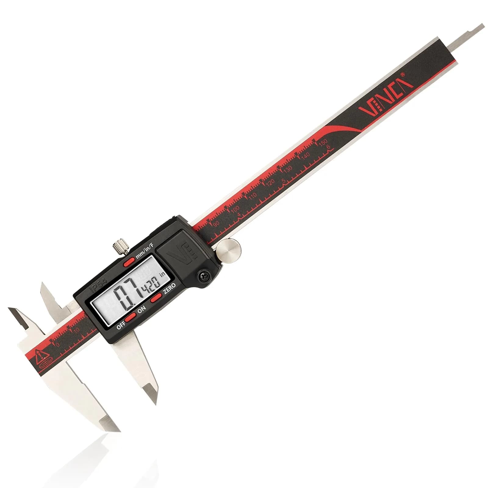 VINCA DIPA-0605 Digital Caliper 150mm (6 Inch) | IP67 Stainless Steel with Large LCD — 6 inch