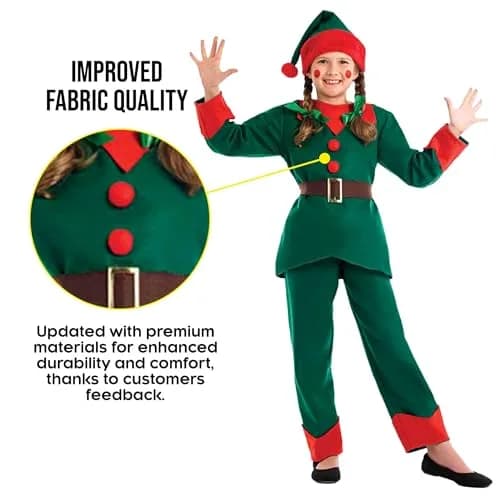 fun shack Kids Elf Costume Christmas Outfit S | Complete North Pole Helper Look with Comfort thumbnail 4