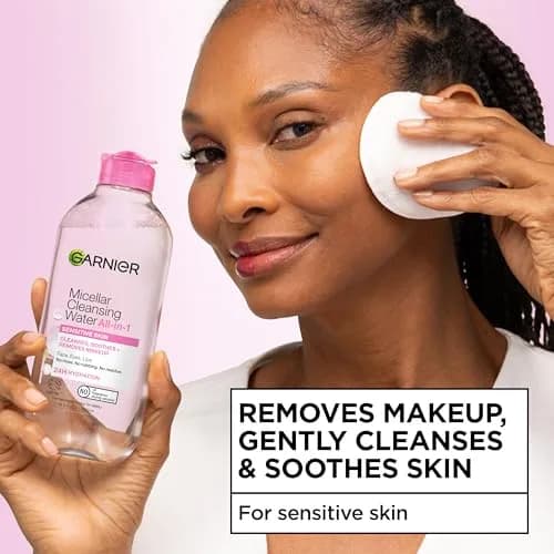 Garnier Micellar Water Hydrating Facial Cleanser 400mL (13.5 Fl Oz) | Gentle Makeup Remover for Sensitive Skin thumbnail 2