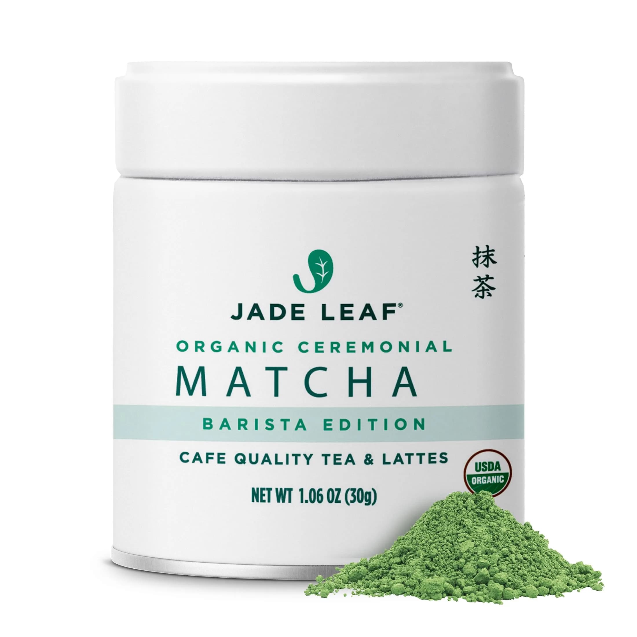 Jade Leaf Ceremonial Grade Matcha Powder, 30g / 1.06oz Tin | USDA Organic Japanese Matcha for Lattes & Recipes