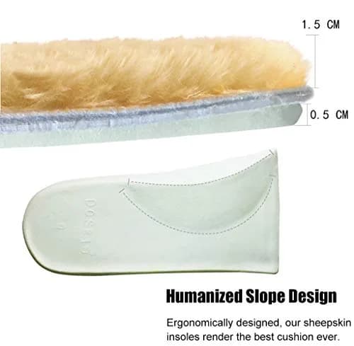 ABUSA Sheepskin Insoles Women's Premium Wool Fur Fleece Inserts Cozy & Fluffy Size 6 (1 Pair) | 15mm Thick Australian Lambswool thumbnail 5