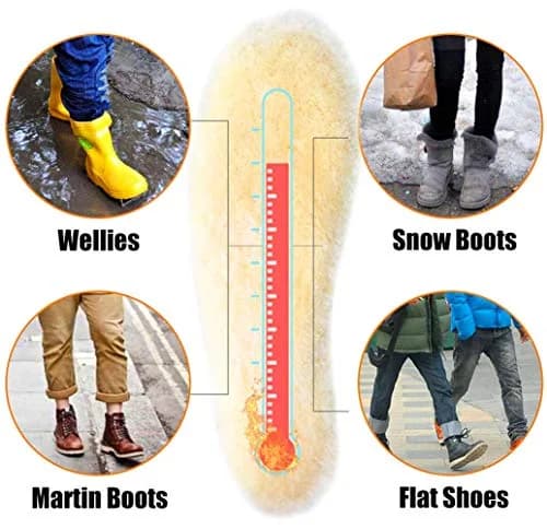 ABUSA Sheepskin Insoles Women's Premium Wool Fur Fleece Inserts Cozy & Fluffy Size 6 (1 Pair) | 15mm Thick Australian Lambswool thumbnail 6