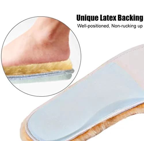 ABUSA Sheepskin Insoles Women's Premium Wool Fur Fleece Inserts Cozy & Fluffy Size 6 (1 Pair) | 15mm Thick Australian Lambswool thumbnail 3
