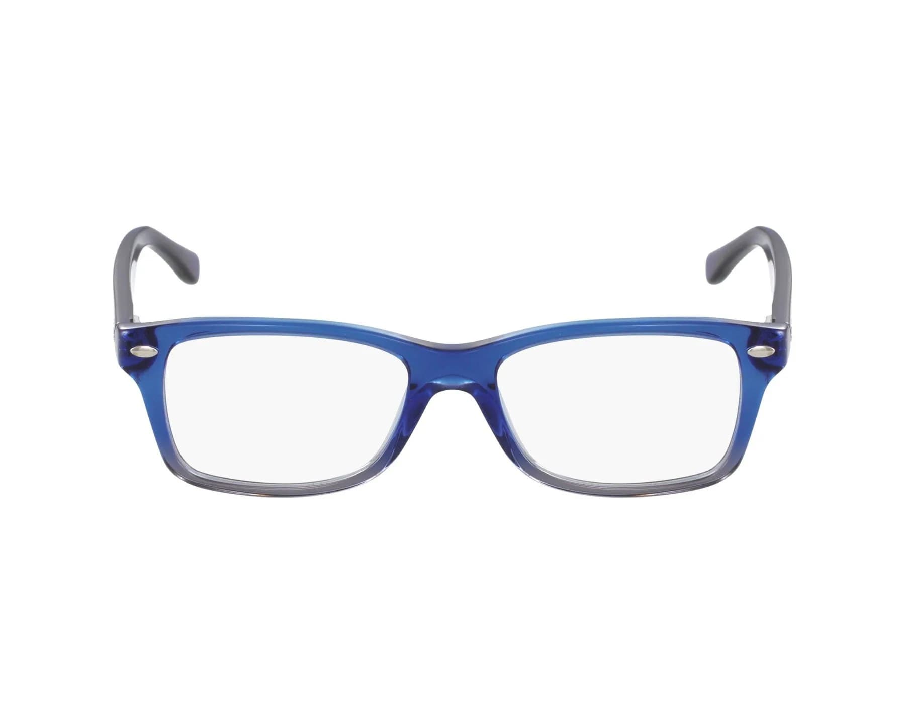 Ray-Ban Junior Kids' RY1531 Square Prescription Eyeglass Frames, 48 mm | Classic Havana Pink Style — Blue Gradient Iridescent Grey/Demo Lens