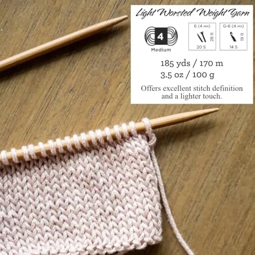 Lion Brand Yarn 24/7 Cotton Yarn Goldenrod 100g (3.5oz) | Mercerized Cotton for Crochet & Knitting thumbnail 4
