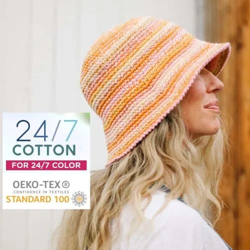 Lion Brand Yarn 24/7 Cotton Yarn Taupe | Soft, Mercerized Cotton for Knitting & Crocheting thumbnail 3