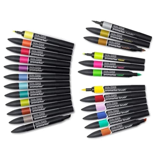 Winsor & Newton Promarker Set of 24 Mixed Markers | Alcohol-Based Ink for Illustration & Crafts thumbnail 6