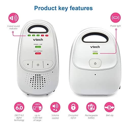 VTech Baby Monitor with Rechargeable Battery | Long Range, Clear Sound & Alerts thumbnail 2