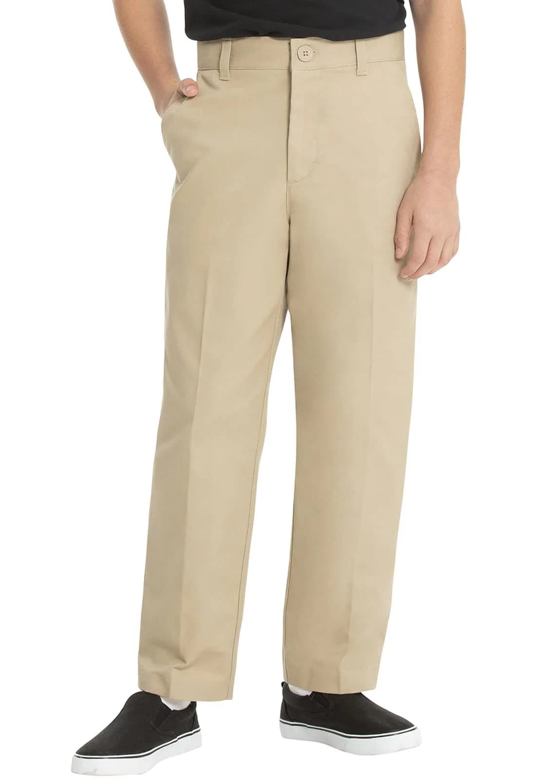 Classroom Big Boys Husky Flat Front Pant Dark Navy 8H | School Uniform Comfort & Style — Khaki / 16