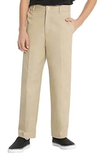 Classroom Boys Husky Flat Front Pants Khaki 16 US | Adjustable Waist, Easy Care Cotton-Poly Twill thumbnail 4