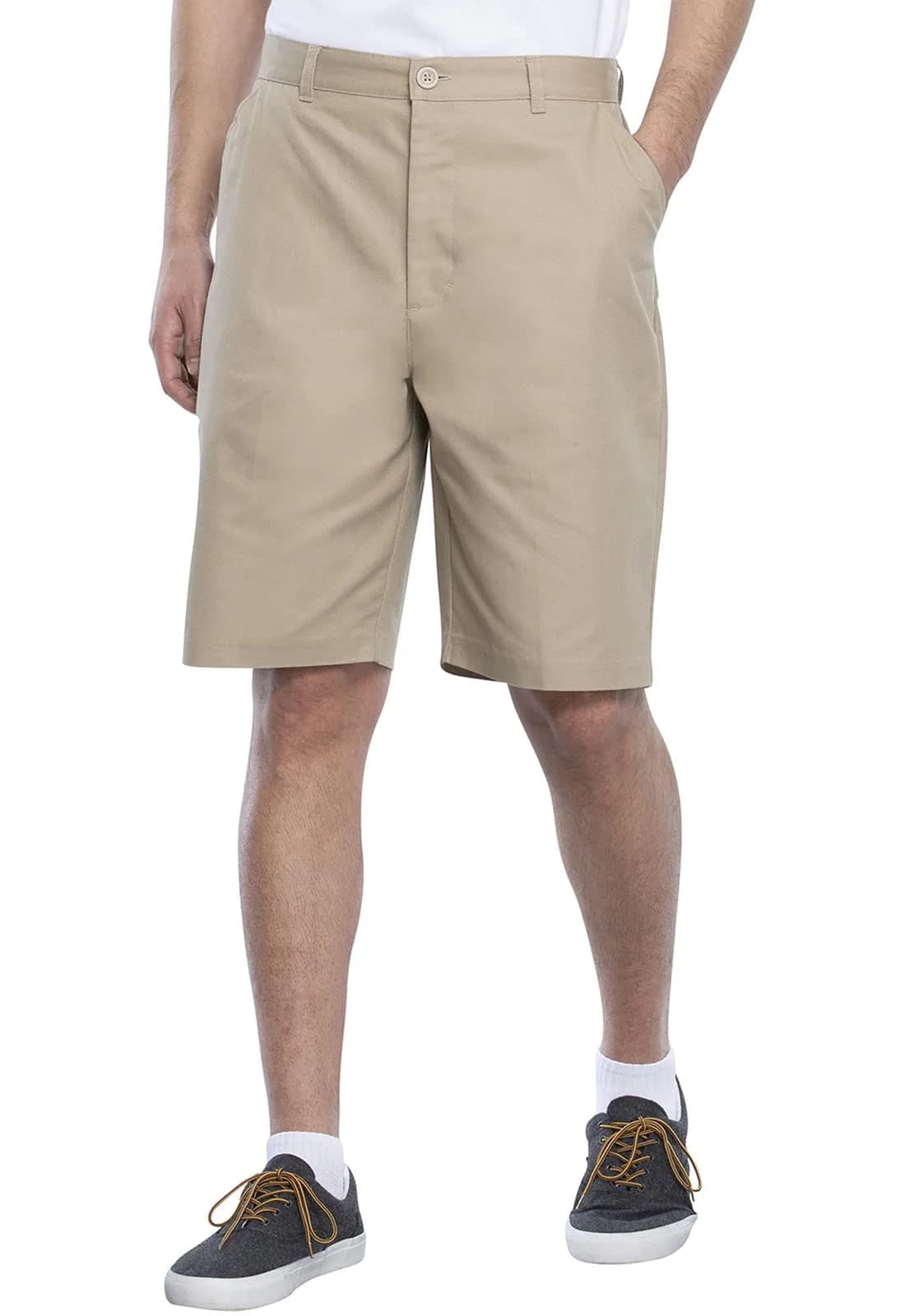 Classroom Boys Husky Flat Front Shorts Khaki 8H | Easy Care, Adjustable Waist — Khaki