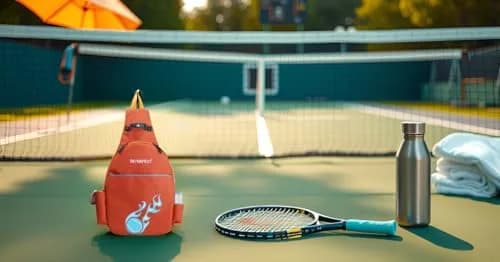 Klau Nylon Tennis Badminton Racquet Backpack Shoulder Bag, Orange | Sport Equipment Bag Case thumbnail 8